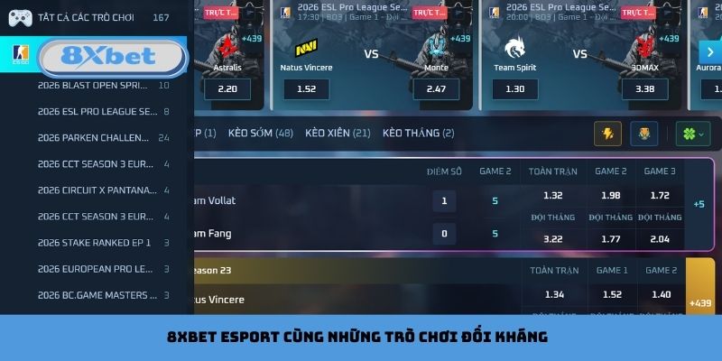 8xbet esport cùng những trò chơi đối kháng hấp dẫn